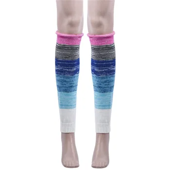 

Colorful Knitted Leg Warmers Socks Boot Cover Silicone Antiskid Thicken casual meia dropshipping 40mi17