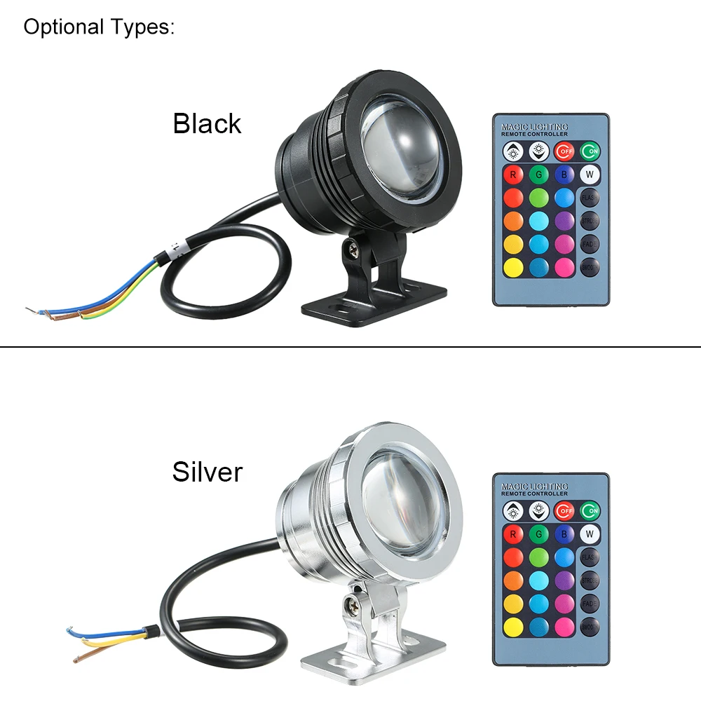 Переменного тока/DC12V на открытом воздухе Подводное освещение 10 Вт RGB подводный светодиодный прожектор световой поток Цвет Изменение лампы водонепроницаемый настенный светильник для бассейна пруд