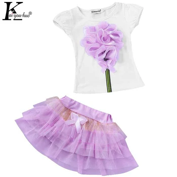 

Clothes For Girls Lace Vest T-shirt Tutu Skirt Tracksuit For Girls Sport Suits Children Clothing Sets Kids Costume Baby Clothes
