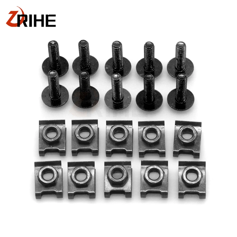 

For Suzuki Bandit 650S 1200S GSF 250 600 600S 1200 1250 GS500F GSR750 10pcs Fairing Bodywork Bolts Spire Speed Clips Screw Nuts