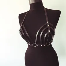 Sexy Lingerie Women Bondage Chest Bra Bdsm Fetish Cosplay Harajuku Harness Suspender Black Garter Belt Lady Leather Belts