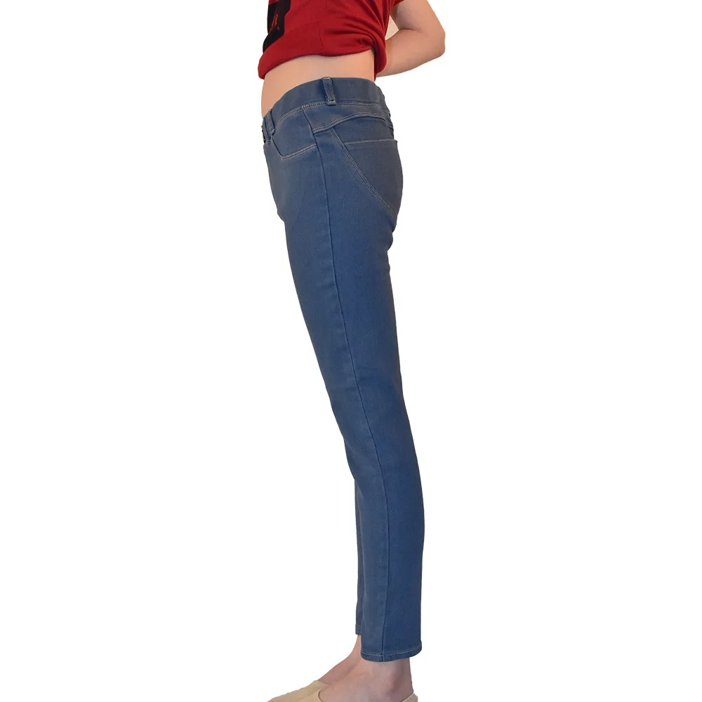 NORMOV модные Хлопковые женские джинсы леггинсы с низкой талией эластичные тонкие сексуальные джинсы тренировки поддельный карман персик