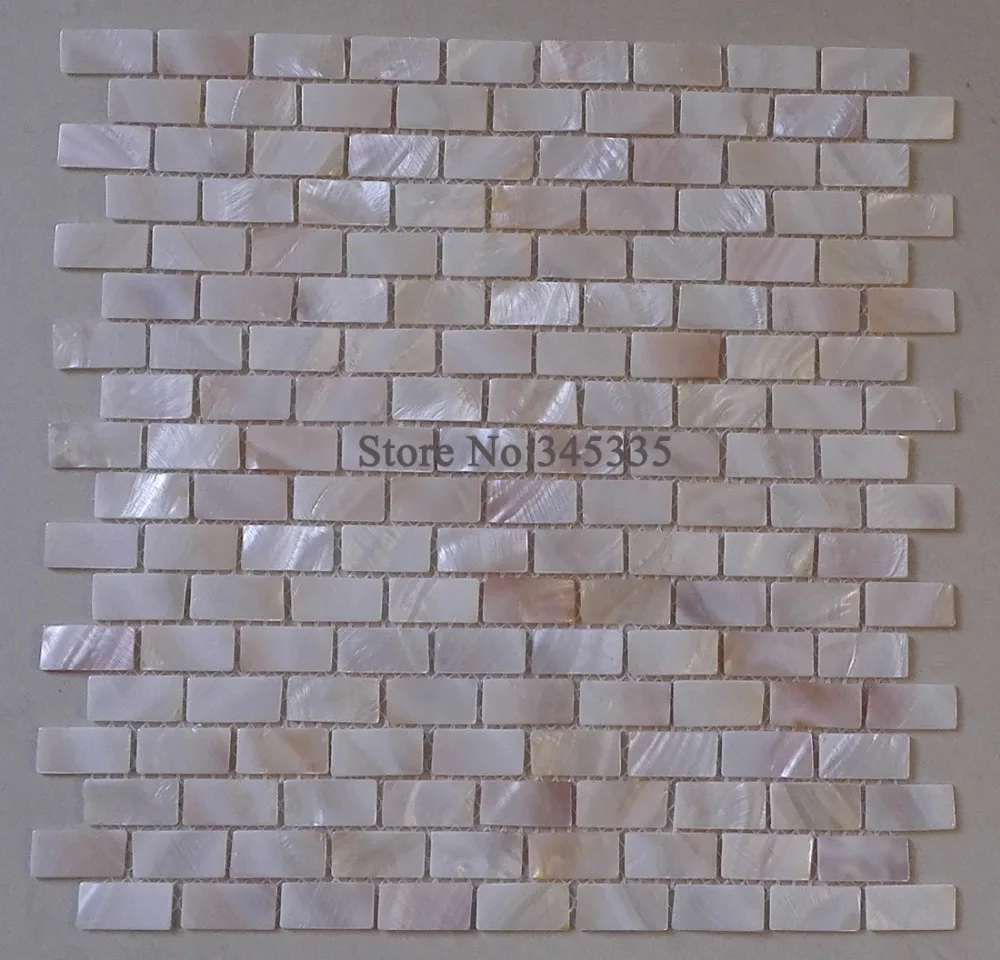 brick mother of pearl shell mosaic tile kitchen backsplash bathroom