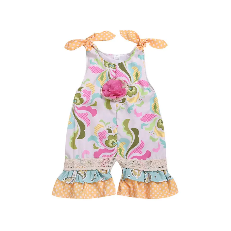 

MUQGEW(MUQGEW) Newborn Infant Baby Girl Polka Dot Fower Printed Fared Lace party cute Clothes 2019 Outfit roupa infantil #sg