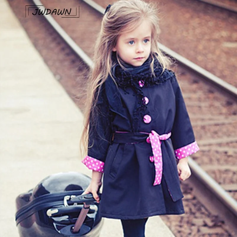 

Fashion Girl Coat Bowknot Long Sleeve Comfortable Outerwear Pure color British style Button Outerwear Girl Coats and Jackets