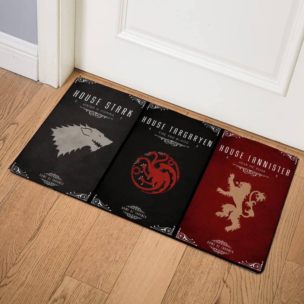 

Game of Thrones Print Door Mat Kitchen Carpet Living Room Hallway Bathroom Entrance Non-slip Floor Mat Home Decor 75cm PU