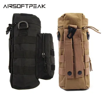 

Tactical Molle Zipper Camo Water Bottle Pouches Small Mess Pouch Nylon Waterproof Waist Bag Outdoor Travel Sports Bottle Pouch