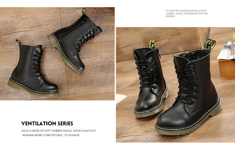 Boots Kids Genuine Leather Winter Fur Ankle Boots For Boys Toddler Fashion Girls Snow Boots Childrens Shoes