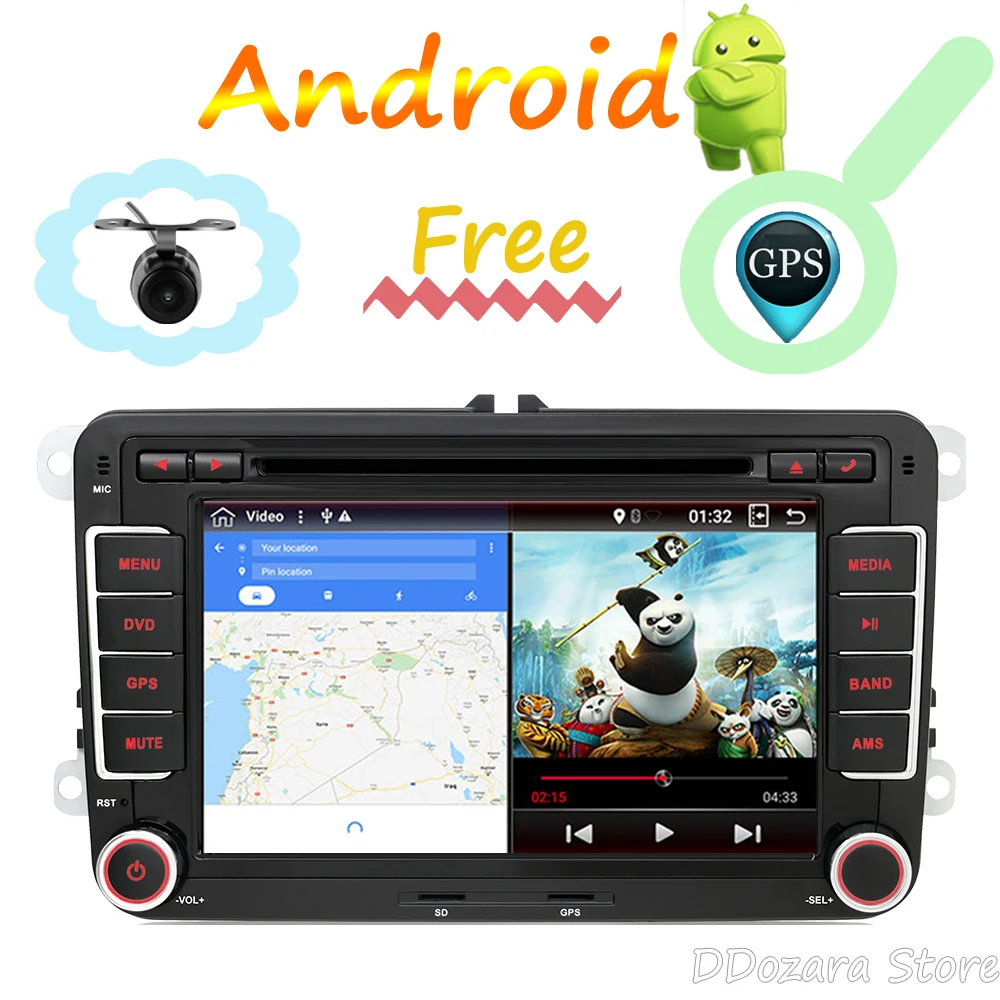 Discount 2 din For Skoda/Seat/ For Volkswagen Passat/POLO/GOLF cassette player recorder android 9.0 GPS WIFI BT Steering wheel control 0