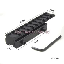 Охотничьи Тактические аксессуары ласточкин хвост от 11 мм до 20 мм Вивер рейка адаптер расширение 20 мм Пикатинни Крепление для прицела основания