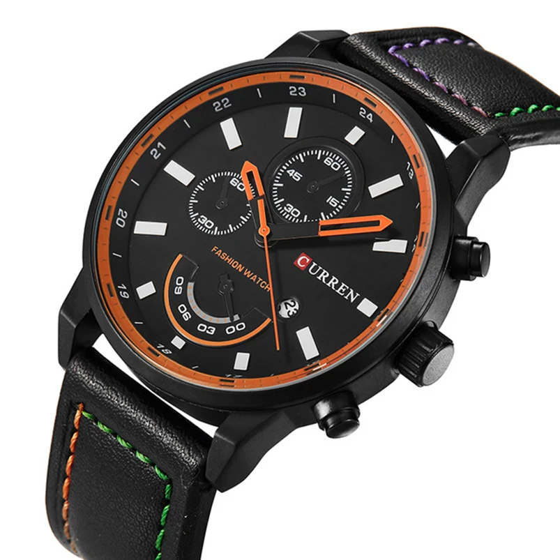 Mens Watches Top Brand Luxury Quartz-Watch Men Round Analog Watch With Date Display Male Military Sports Wrist Watch Curren Saat Mens Watches Top Brand Luxury Quartz-Watch Men Round Analog Watch With Date Display Male Military Sports Wrist Watch Curren Saat