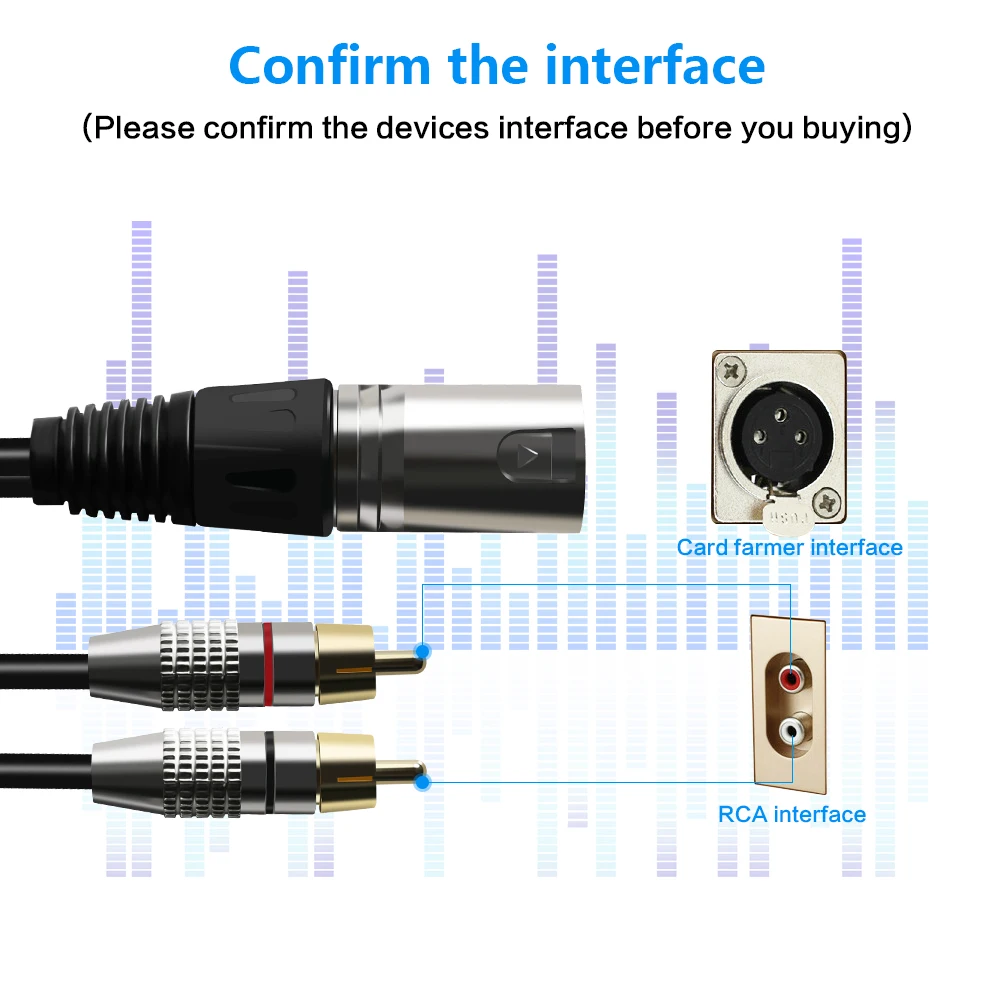 2 RCA папа XLR 3 Pin Мужской Женский Cannon аудио кабель усилитель смесительная втулка AV