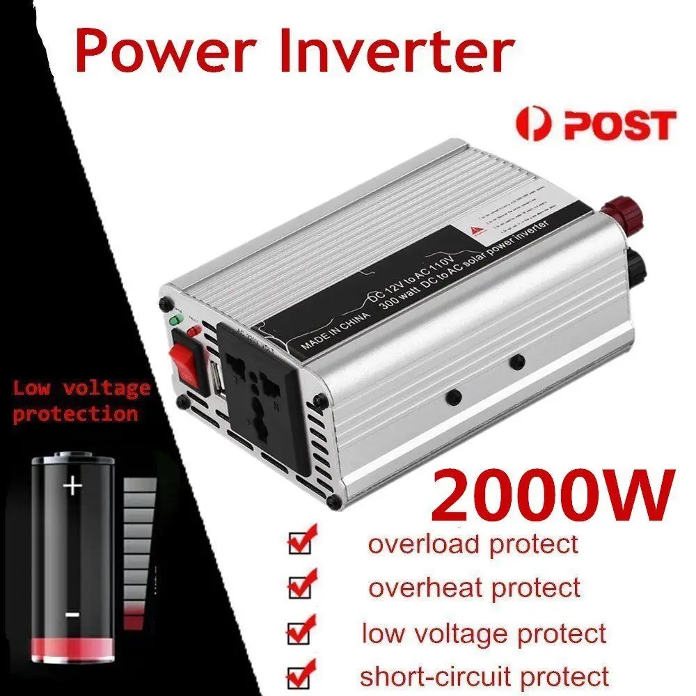 Foval 2000W Modified Sine Wave Car Auto Power Inverter Vehicle Voltage Inverter DC12V To AC110V