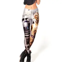 4XL европейский стиль женские леггинсы старинные одной ногой робот цифровая печать сексуальные длинные брюки приключения время