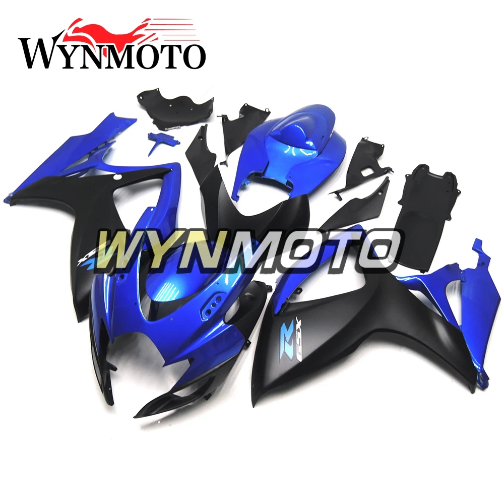 Full Pearl Blue Flat Black Body Kit For Suzuki GSXR600 750 K6 2006 - 2007 Bodywork ABS Plastic Injection New Motorcycle Fairings