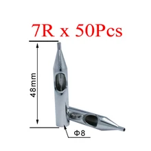Насадки для татуировок для Вышивка Крестом Иглы 50 шт. Нержавеющая сталь сопла Насадки для татуировок sst-311-7rt