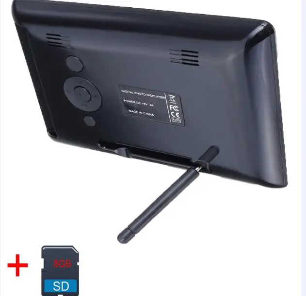 black and 8GB card Новинка 8 дюймов lcd TFT многофункциональная цифровая фоторамка с MP3/MP4 плеером - Цвет: black and 8GB card