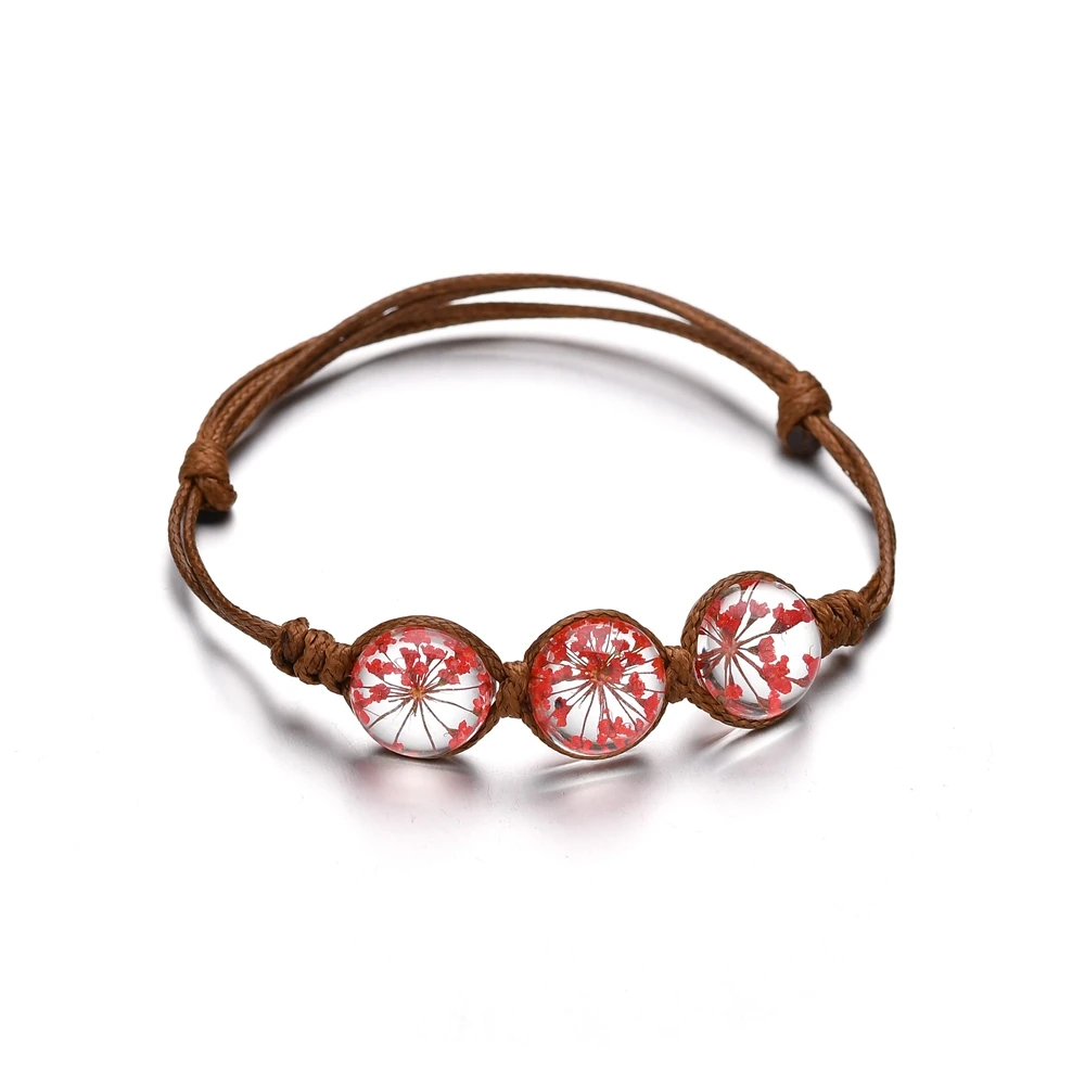 Terreau Kathy Boho винтажный браслет с шармом из хрустального стекла, женский браслет с шармом, плетеные многослойные кожаные браслеты с цветами