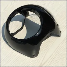 Глянцевый черный мотоцикл ретро Кафе Racer Стиль фар обтекатель руля с экраном Универсальный Подходит 7 дюймов мотоцикл