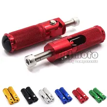 BJMOTO Universal CNC Aluminum Motorcycle Folding Foot pegs Rear Set Rest Racing Red For BMW Honda