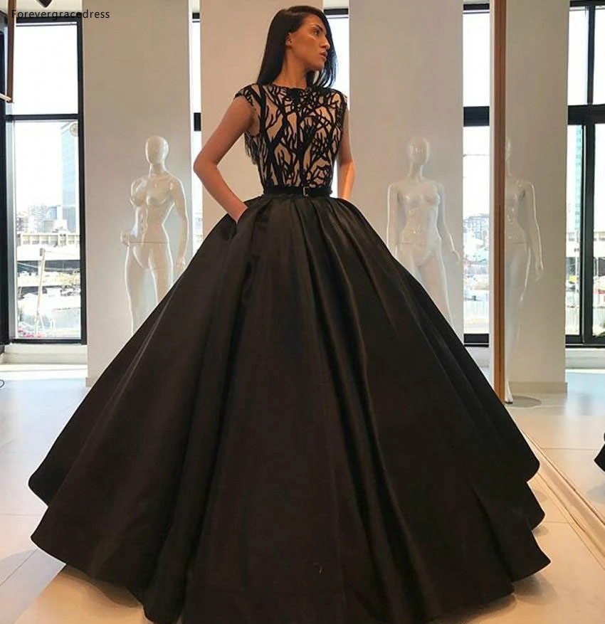 Vestido largo de para niñas de 16 años, traje Formal con cuello de Joya, fiesta de desfile, talla grande, color negro, barato, 2019|Vestidos de noche| AliExpress