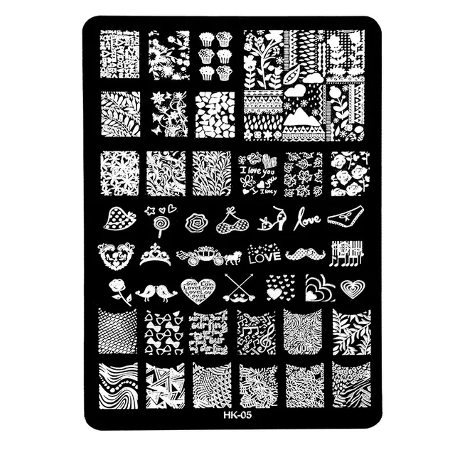 new 1pcs hk high heel rose love nail art image stamp stamping plates