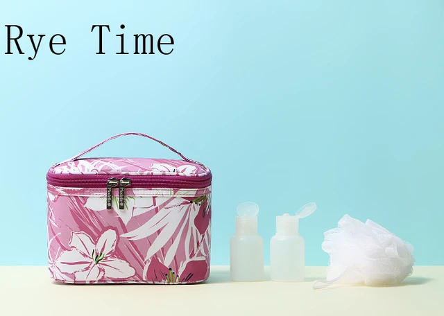New Modella Cosmetic Bag Flower Printing Washing 4 Piece Suit New Modella Cosmetic Bag Flower Printing Washing 4 Piece Suit Organizer In Travel
