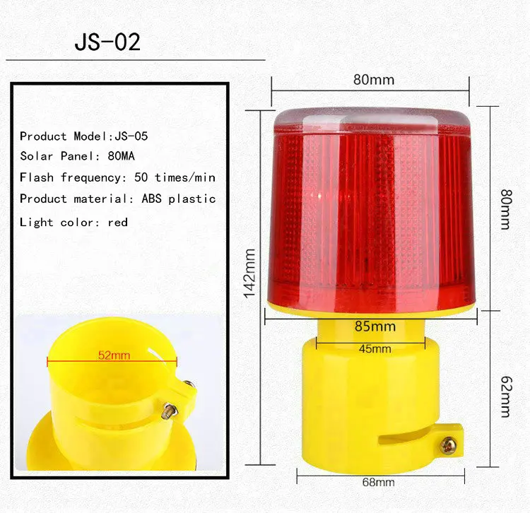 100 мАч светодиодный светильник для хранения солнечной энергии с сигналом о дорожном движении, светильник для обслуживания зданий, настенный светильник для улицы, сигнальная вспышка - Цвет: JS-02
