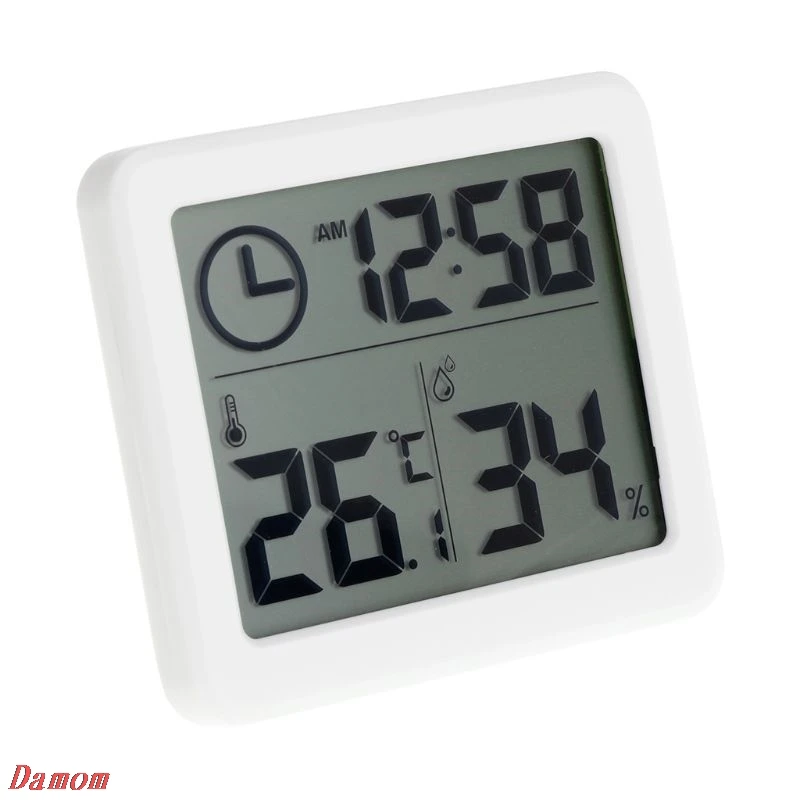 

Multifunction Thermometer Hygrometer Automatic Electronic Temperature Humidity Monitor Clock 3.2inch Large LCD Screen