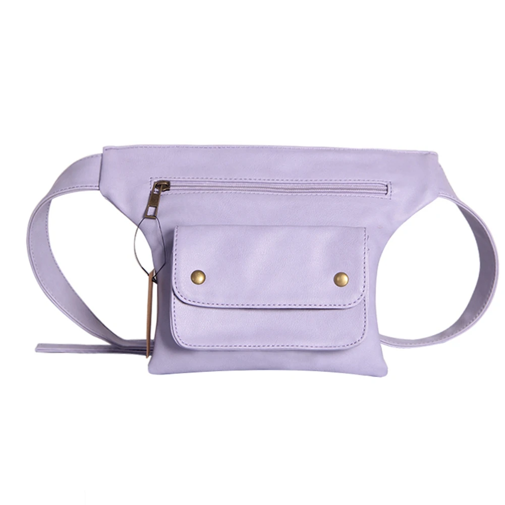 Повседневная поясная сумка для женщин из искусственной кожи, поясная сумка для женщин, роскошные брендовые многофункциональные поясные сумки, Женский кошелек для денег, телефона, сумка на пояс - Цвет: Фиолетовый