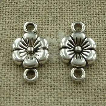 

360 pieces tibetan silver flower connectors 17x10mm #3502