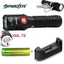 Super Brigh Zoom 5 Mode CREE XM-T6 LED USB Rechargeable Flashlight Torch Lamp lanterna + 18650 battery+charger