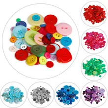 100 шт Круглые полимерные пуговицы смешанного размера для шитья DIY Кнопка скрапбукинга наклейки для детской одежды аксессуары