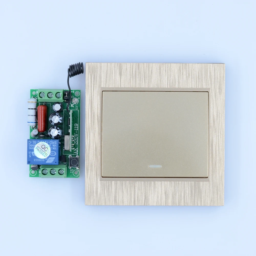

AC 220V Wireless Remote Control Switch Champagne Gold Wall Panel Remote Transmitter Hall Bedroom Ceiling Lights Wall Lamps