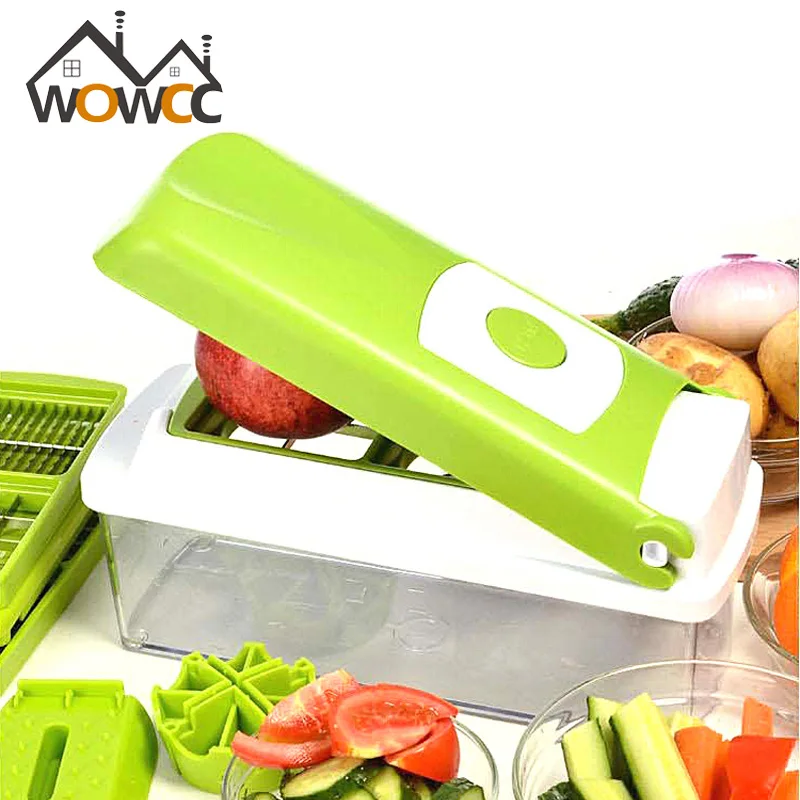 12 PCS set Multifunctional Slicer Vegetable Cutter Mandoline Slicer With Interchangeable Stainless Steel Peeler Grater
