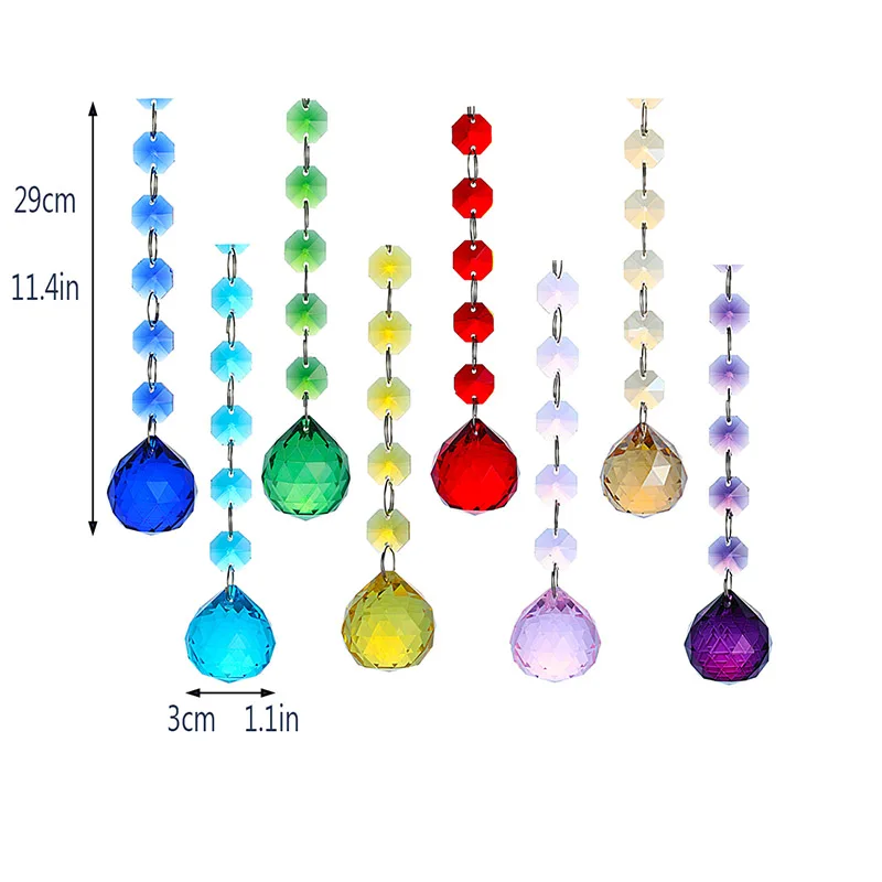 H & D 8 шт./компл. Красочный Кристалл чакра Suncatcher кристалл кулон Радуга чайник Свадебный орнамент дома висит декор интимные аксессуары