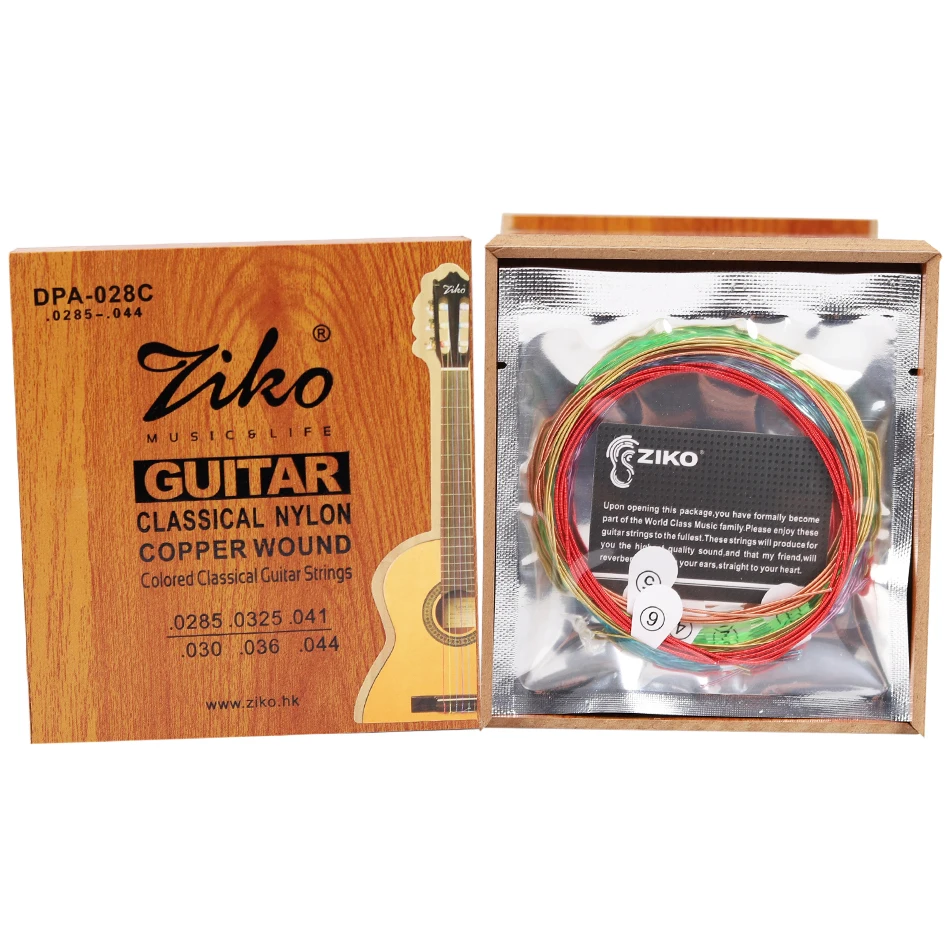 

ZIKO DPA-028C Professional Colorful Classical Guitar Strings 0285-044 Colorful Nylon Colorful Coated C Wound