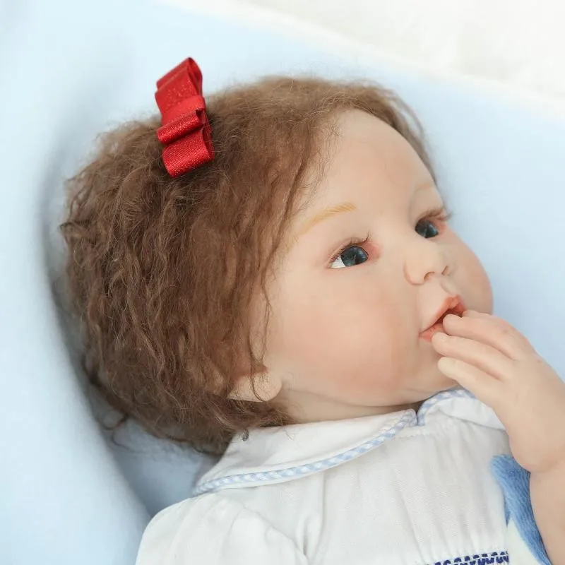 22 "высокого качества для девочек кукла реборн корнями ресницы мохер силиконовые куклы для новорожденных и малышей подарок для детей Bebe