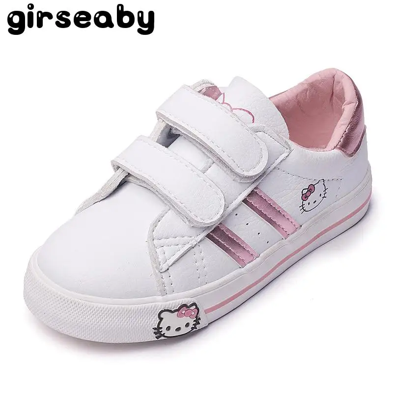 Girseaby Spring Children Girls Kitty Cat Shoes Girls Princess Sneakers