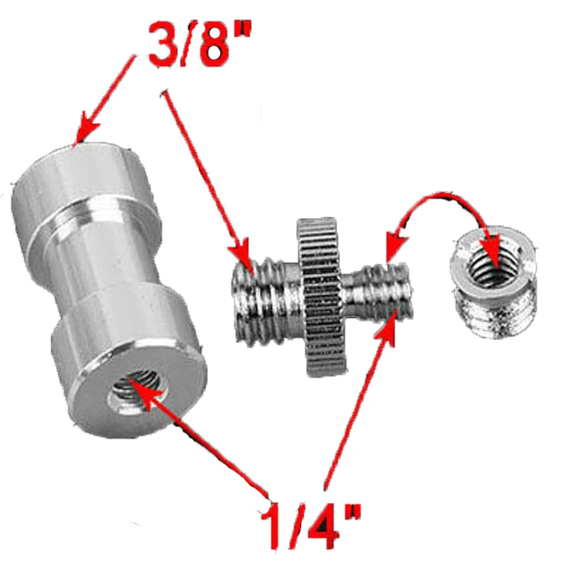 Foleto 3in1 Tripod 1/4" to 3/8" Screw Adapter Adaptor set male female