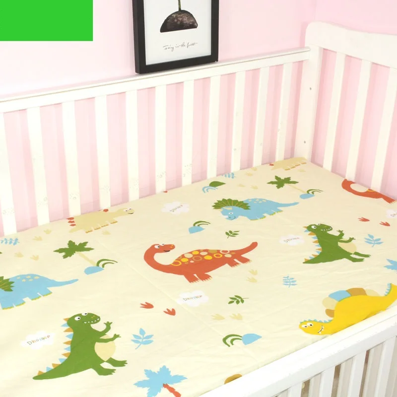 21 Colors Crib Mettress Cover Cartoon Cotton Baby Fitted Sheet Soft No Fluorescent Beddings For Newborns Crib Mattress Protector