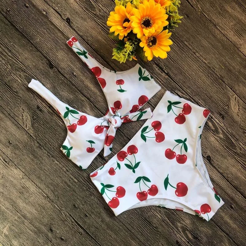 

Women High Waist Bikini Set Bowknot Front Bathing Suit Summer Beach Swimwear BB55