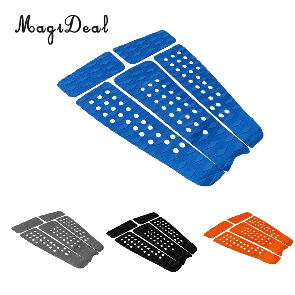 MagiDeal 5 Pieces Non Slip Diamond Grooved EVA Surfboard Traction Deck Grip Tail Pad Surfing Kiteboard Skimboard Accessories