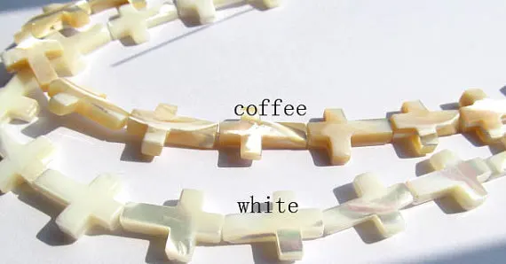 

high quality 2strands 9x12 10x14 12x16mm Genuine MOP Shell ,Pearl Shell cross ,cross shell white ewelry beads