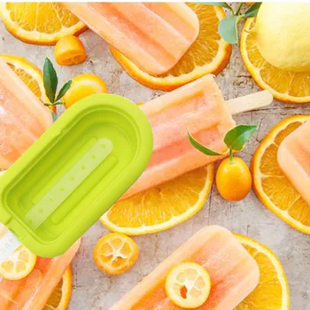 

DIY Silicone Ice Cream Mold Popsicle Molds Popsicle Maker Holder Frozen Ice Mould with Popsicle Sticks Kitchen Tool random color