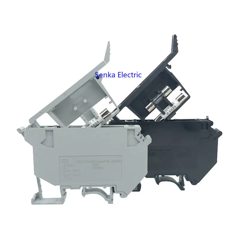 

10pcs UK5-HESI UK5RD DIN Rail 4mm2 Screw Fuse Holder Base and Fuse Terminal Blocks Connector UK Fuse Accessories