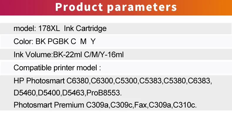 INKARENA 178 сменный картридж для принтера для hp 178 XL для hp 178 Photosmart C5300 C5383 C309 C310 C410 D5468 D5463 D5460 принтер