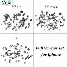 YuXi 10 компл./лот нижние крепежные винты Полные Винты Полный набор замена Ремонт для iPhone 8 4," 8 Plus 5,5" X Мобильные аксессуары