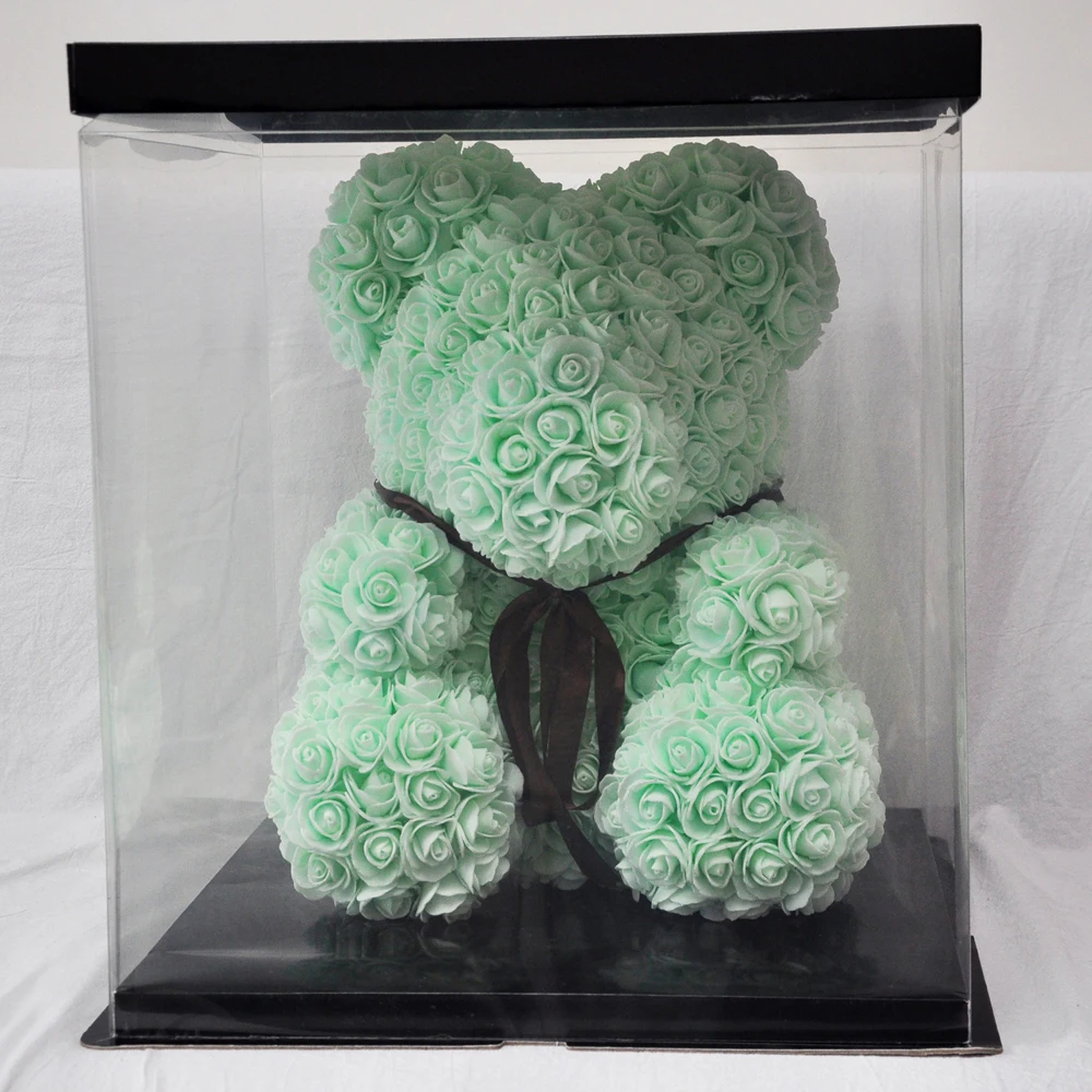 green rose teddy bear