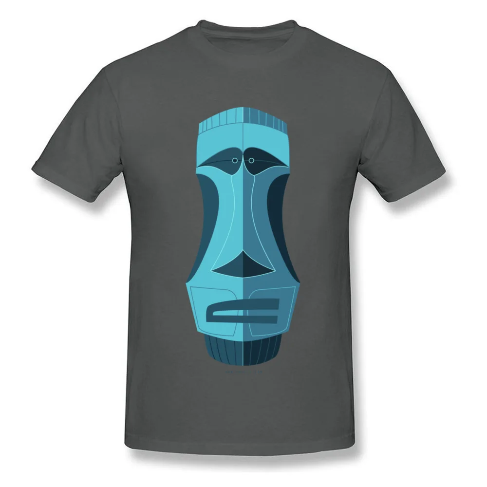 Blue Tiki Casual T Shirt for Male 100% Cotton ostern Day Tops T Shirt Family Clothing Shirt Short Sleeve High Quality O Neck Blue Tiki carbon